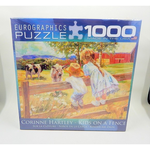 Eurographics Kids On A Fence 1000 Piece Puzzle Corinne Hartley Sealed - Picture 1 of 7